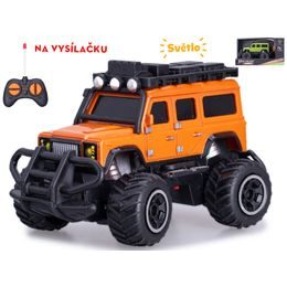 R/C auto terénní 14cm 1:43 27MHz plná funkce na baterie se světlem 2barvy v krabičce