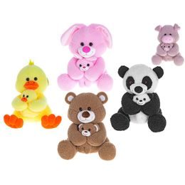 Zvířátko plyšové sedící 24cm s mládětem 12cm 5druhů v sáčku
