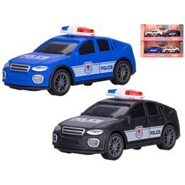 Auto policejní 10cm na setrvačník 3barvy 2ks v krabičce