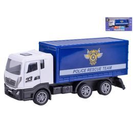 Vozidlo policejní 12cm kov zpětný chod v krabičce