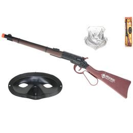 Puška kovbojská klapací 57cm s doplňky na kartě