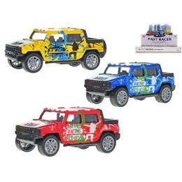 Auto terénní 10,5cm 1:36 kov na zpětný chod 3barvy 12ks v DBX