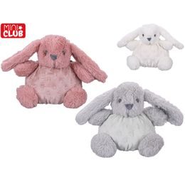 Mini Club zajíček plyšový 16cm s texturou s chrastítkem 3barvy 0m+