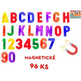 Magnety písmena a číslice 96ks v krabičce