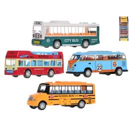 Autobus 10cm kov zpětný chod 4ks v krabičce