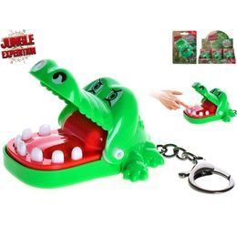 Jungle Expedition klíčenka/hra krokodýl 7cm na kartě 12ks v DBX