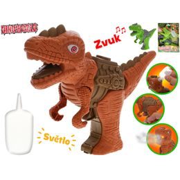 Dinoworld dinosaurus 17cm na baterie se světlem a zvukem vytvářející páru