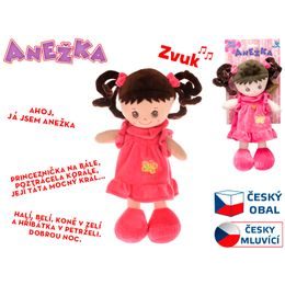 Panenka Anežka 36cm na baterie česky mluvící a zpívající brunetka 0m+ na kartě