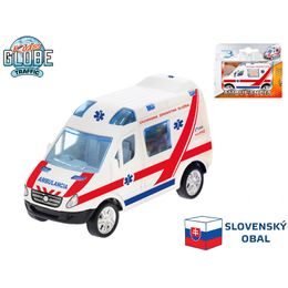 Kids Globe Traffic auto slovenská ambulance 8cm kov zpětný chod v krabičce