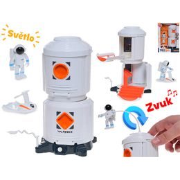 Space vesmírná stanice 20cm na baterie s doplňky se světlem a zvukem v krabičce
