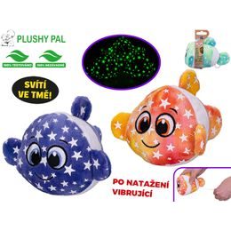 Plushy Pal ryba plyšová 10cm po natažení vibrující svítící ve tmě 3barvy v objímce