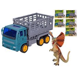 Auto nákladní 18,5cm na setrvačník s dinosaurem 7-11cm 6druhů v krabičce