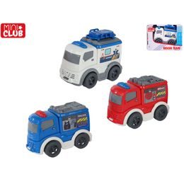 Mini Club vozidlo záchranářské 8cm volný chod 3druhy 18m+ v krabičce