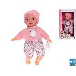 Miminko 30cm mrkací měkké tělo na baterie 12zvuků s dudlíkem 18m+ v krabičce