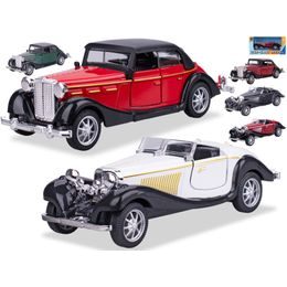 Auto old timer 11,5cm 1:36 kov zpětný chod 2druhy 3barvy v krabičce