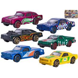 Auto retro 7cm kov volný chod 3druhy 6ks v krabičce