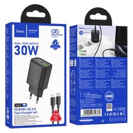 Gentle PD30W dual port adaptér Type-C to Lightning ČERNÝ