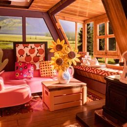 RoboTime 3D dřevěná mechanická skládačka Kukačkové hodiny barevné