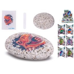 Kamínek se samolepkou dinosaura 6druhů v krabičce 24ks v DBX