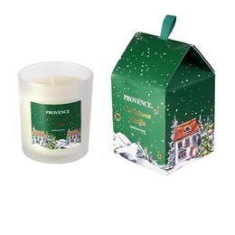 Provence Svíčka Sklo Vánoční matná bílá 7X8cm 135g zelená