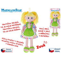 Panenka Nanynka žlutá 50cm měkké tělo na baterie česky mluvící a zpívající 0m+ na kartě