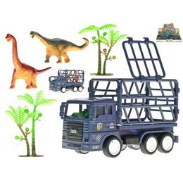 Auto nákladní 14cm na setrvačník s dinosaury 6ks v DBX