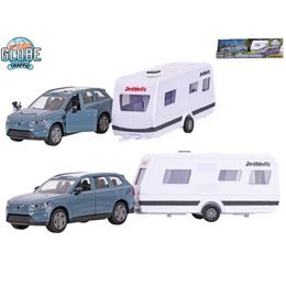 Kids Globe Traffic Volvo EX90 kov s karavanem 30cm zpětný chod v krabičce