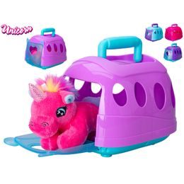 Unicorn jednorožec plyšový 14cm ležící v přepravce 4barvy