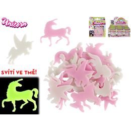 Unicorn jednorožec nálepky svítící ve tmě 24ks v krabičce 24ks v DBX