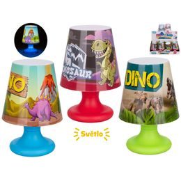 Lampička s motivy dinosaurů 11cm na baterie se světlem 3barvy 12ks v DBX