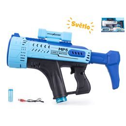 Bublifukovač pistole MP5 44cm na baterie se světlem 2barvy v krabičce