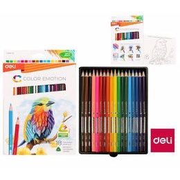 DELI Pastelky trojhranné 18ks COLOR EMOTION EC00210