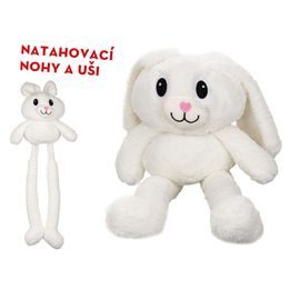 Králík plyšový 80cm natahovací nohy/uši 0m+ v sáčku