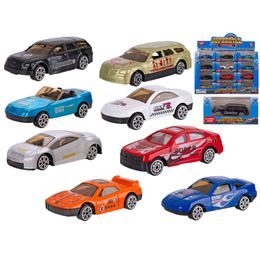 Auto sportovní 7,5cm kov 1:64 volný chod 8druhů v krabičce 36ks v DBX