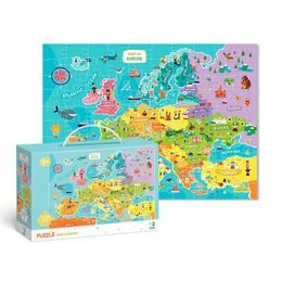 Puzzle 64x46cm mapa Evropy 100dílků v krabičce