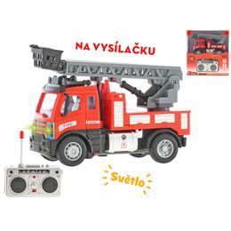 R/C auto hasičské se žebříkem 13cm 1:64 plná funkce na baterie se světlem 27MHz v krabičce