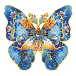 RoboTime Dřevěné puzzle Motýl Morpho Helena