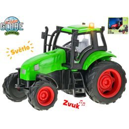 Kids Globe Farming traktor kov 11cm na setrvačník na baterie se světlem a zvukem 2barvy v krabičce
