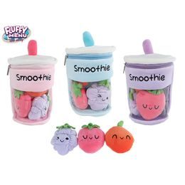 Fluffy Menu smoothie nápoj 25cm plyšový s ovocem 3ks 3barvy 0m+