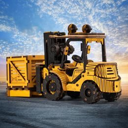 RoboTime 3D dřevěná mechanická skládačka Kukačkové hodiny barevné