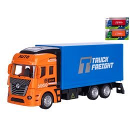 Auto nákladní kov 19,5cm 1:36 zpětný chod 3barvy v krabičce