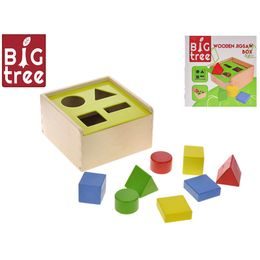 Big Tree vkládačka dřevěná 18x18x10cm různé tvary 12m+ v krabičce