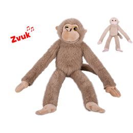 Opice plyšová 55cm na baterie se zvukem 2barvy 0m+
