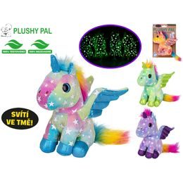 Plushy Pal jednorožec plyšový 15cm sedící s křídly svítící ve tmě 4barvy 0m+ na kartě