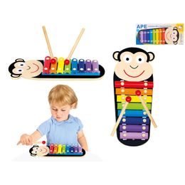 Xylofon opička dřevěný 32cm 18m+ v krabičce