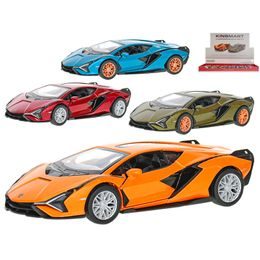 Kinsmart Auto Lamborghini Sián 12,5cm 1:40 kov zpětný chod 4barvy 12ks v DBX