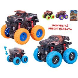 Crazy Truck monster truck 9cm na setrvačník velká kola 4barvy na kartě