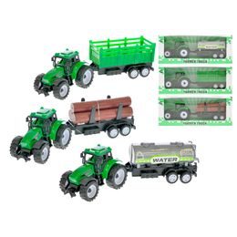 Traktor s vlečkou 21cm na zpětný chod 3druhy v krabičce
