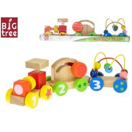 Big Tree vláček s vagónky 33cm dřevěný 12m+ ve fólii