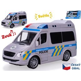 Auto policie CZ 21,5cm 1:20 na setrvačník na baterie se světlem a zvukem v krabičce